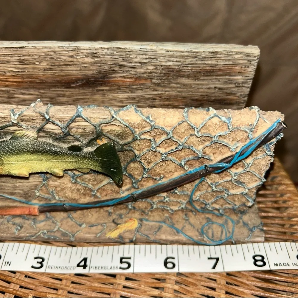 Rustic Fish Decor with Fishing Rod Accent
